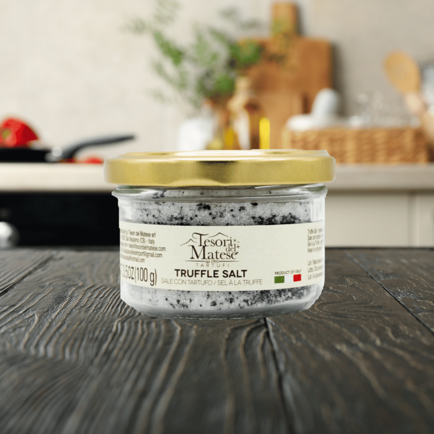 Specialità a base di sale e tartufo bianco 100g Foto prodotto in ambiente cucina